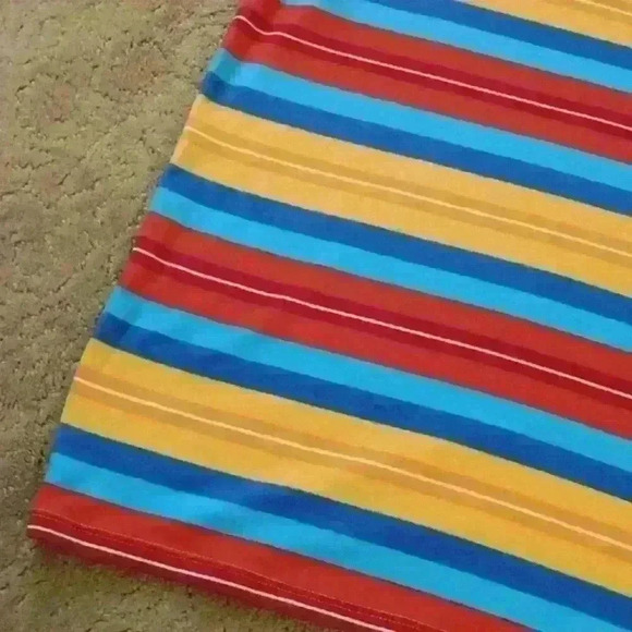 **NWT** LULAROE DEBBIE MULTI-COLORED STRIPED DRESS SIZE 2XL - Picture 2 of 8